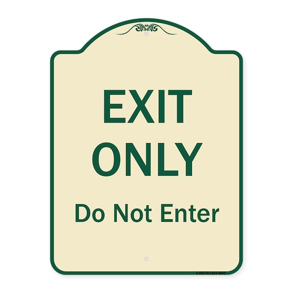 Signmission Designer Series-Exit Only Do Not Enter Tan & Green Heavy-Gauge Aluminum, 24" H, TG-1824-9845 A-DES-TG-1824-9845 - main